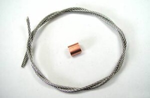 1 Stück Edelstahlseil und Quetschhülse  6